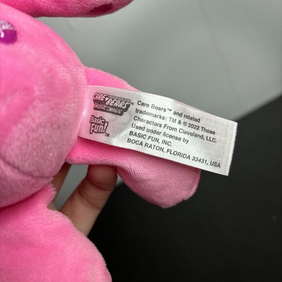 Care Bears Cheer Bear 8” Soft Pink Plush Stuffed Beanbag 2023 Rainbow Toy - Picture 7 of 7